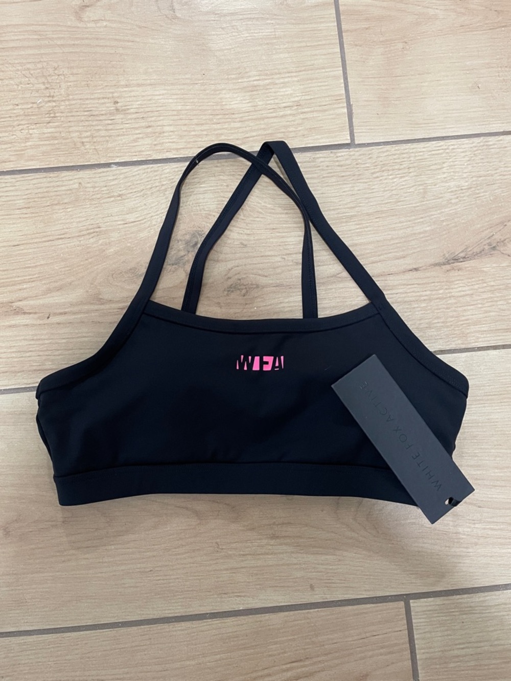 White Fox Boutique Black Strappy Sports Bra